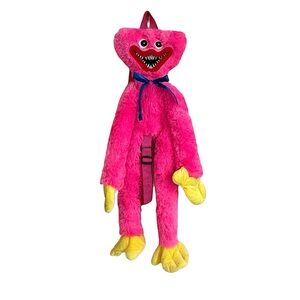 Poppy Playtime Kissy Missy Pink Plush Backpack w/ Back Zipper Pocket